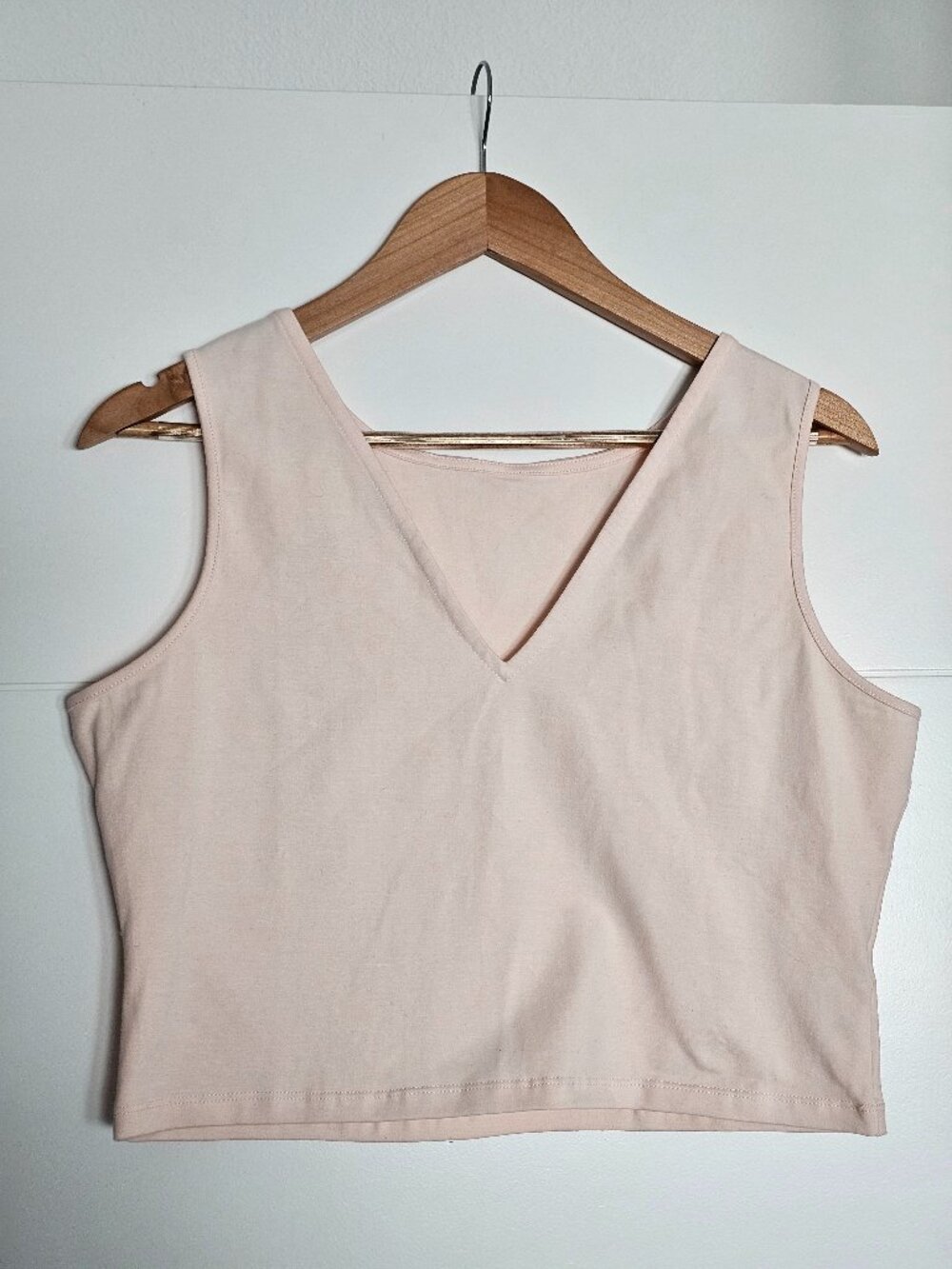 Manners London Reversible V-Neck Crop Top In Peach Dust New Without Tags